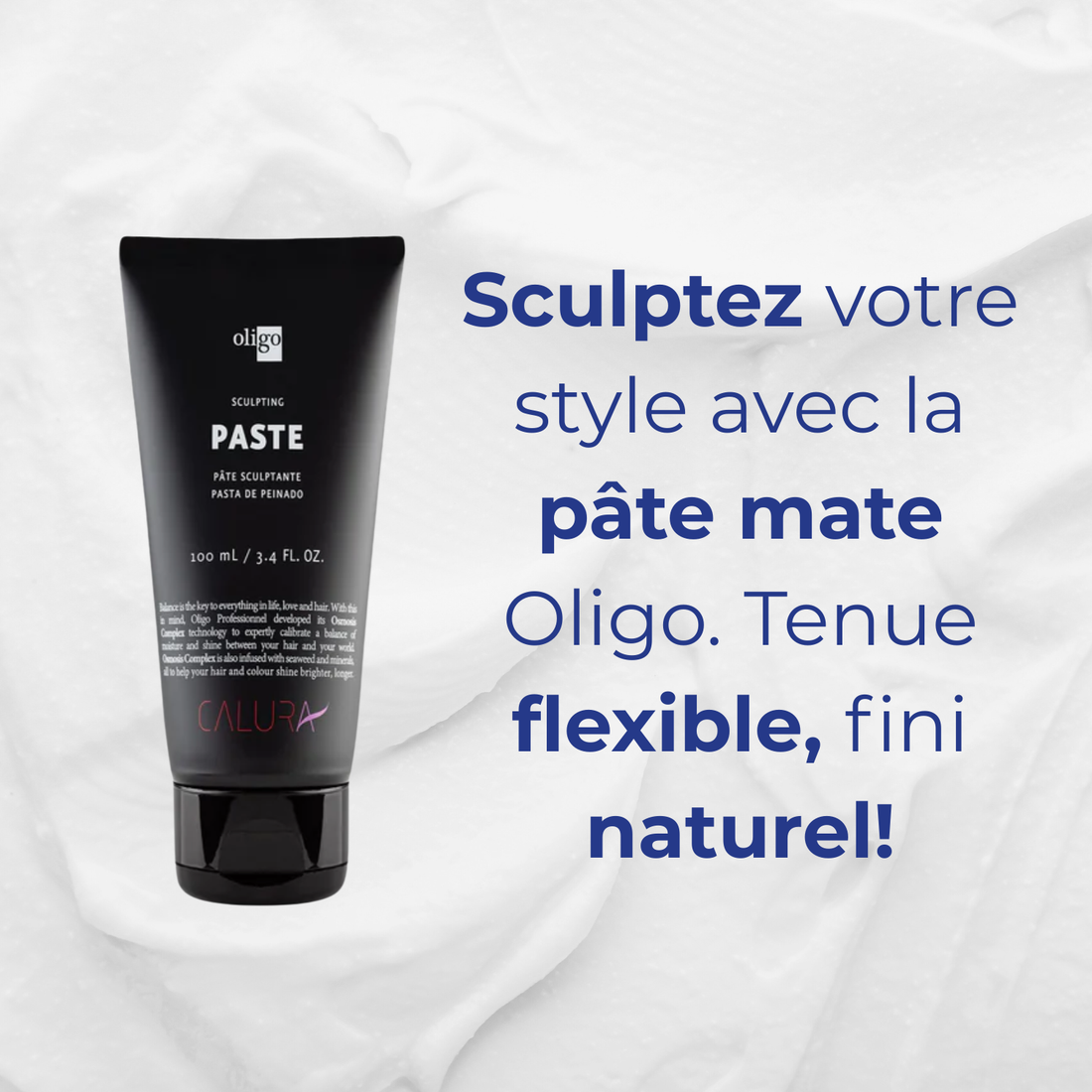 “Pâte coiffante Oligo Calura Sculpting Paste 100 ml – fini mat et tenue souple”