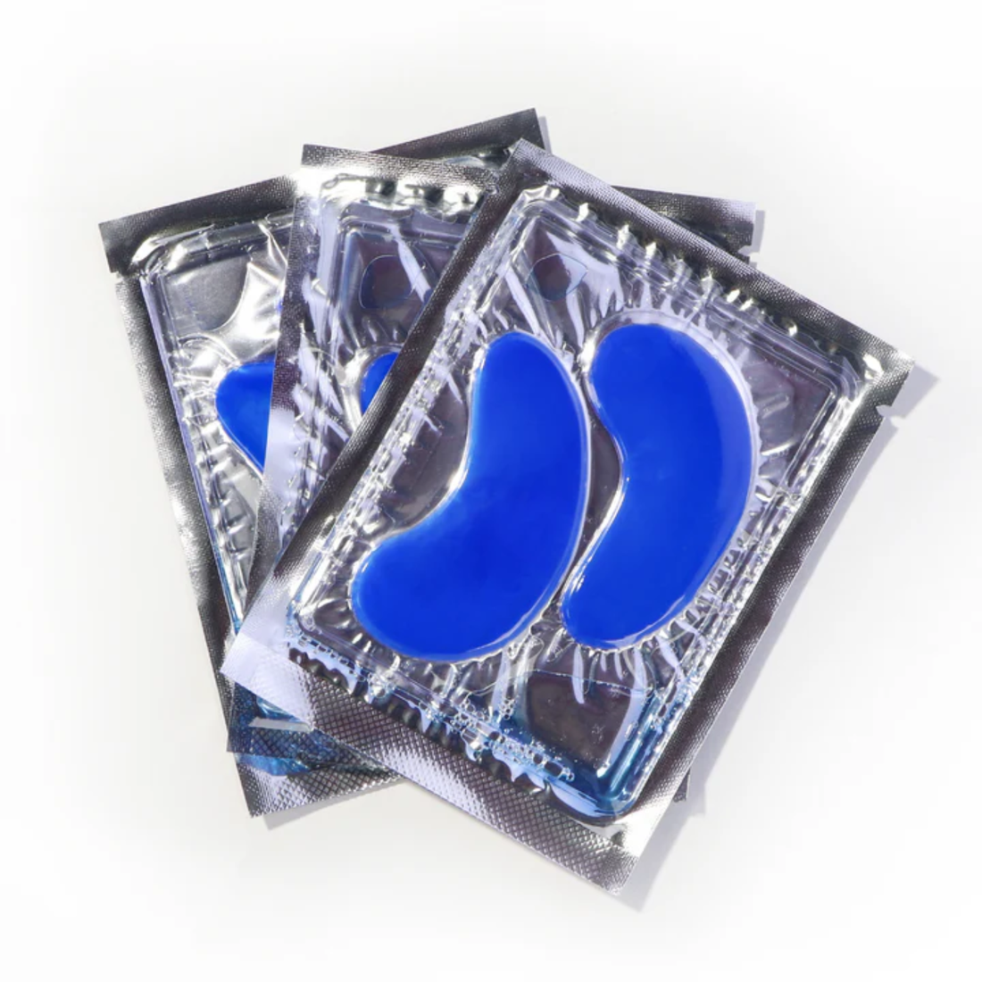 Trois paires de patchs sous les yeux Roselisa infusés à l’acide hyaluronique dans un emballage gel transparent.
