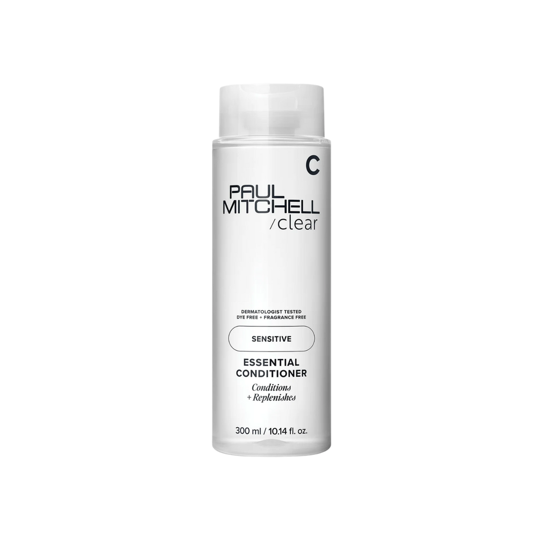 Après-shampooing Paul Mitchell Clear Essential Conditioner sans parfum, soin doux hydratant pour cuir chevelu sensible et cheveux légers.