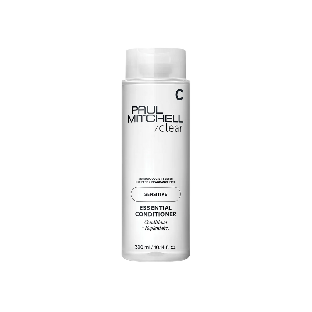 Après-shampooing Paul Mitchell Clear Essential Conditioner sans parfum, soin doux hydratant pour cuir chevelu sensible et cheveux légers.