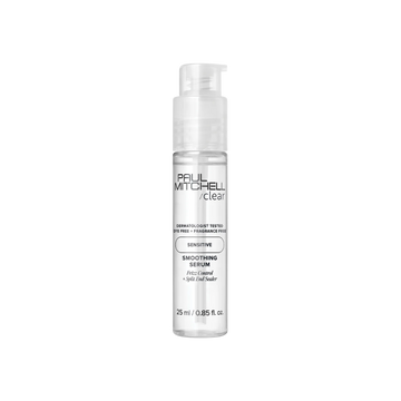 Sérum lissant Paul Mitchell Clear Smoothing Serum sans parfum, anti-frisottis léger pour cheveux, brillance et coiffage facile cheveux sensibles.