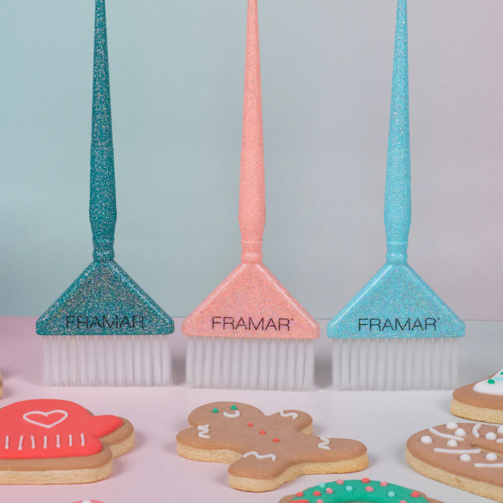 Trio de pinceaux Framar Big Daddy Cookie Cutter avec tête large et paillettes