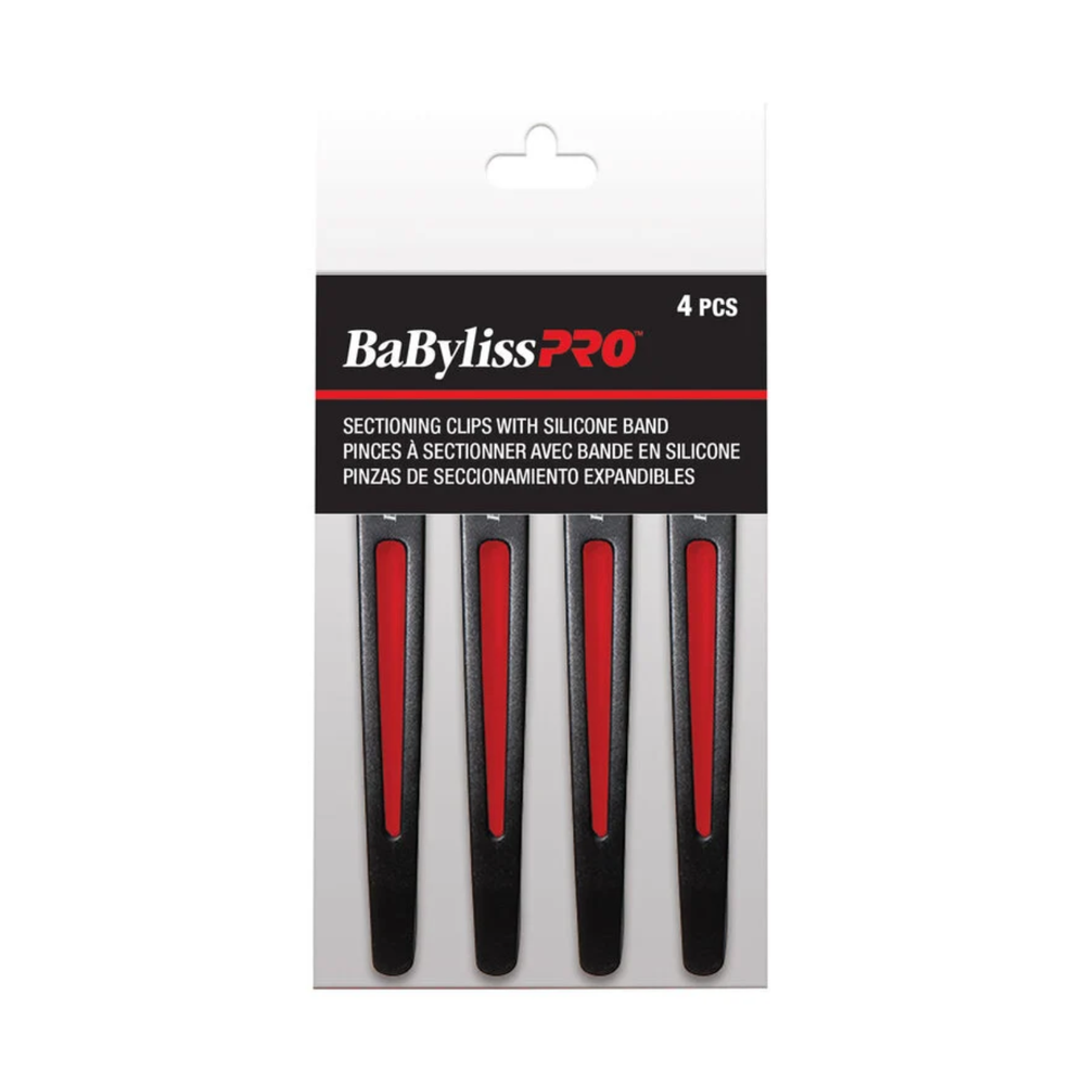 « Pinces à sectionner BaByliss PRO avec bande en silicone – maintien anti‑glisse pour coiffure »