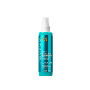 Bouteille de 160 ml de Moroccanoil Protect & Prevent Spray avec arôme signature et usage pour soin capillaire.

