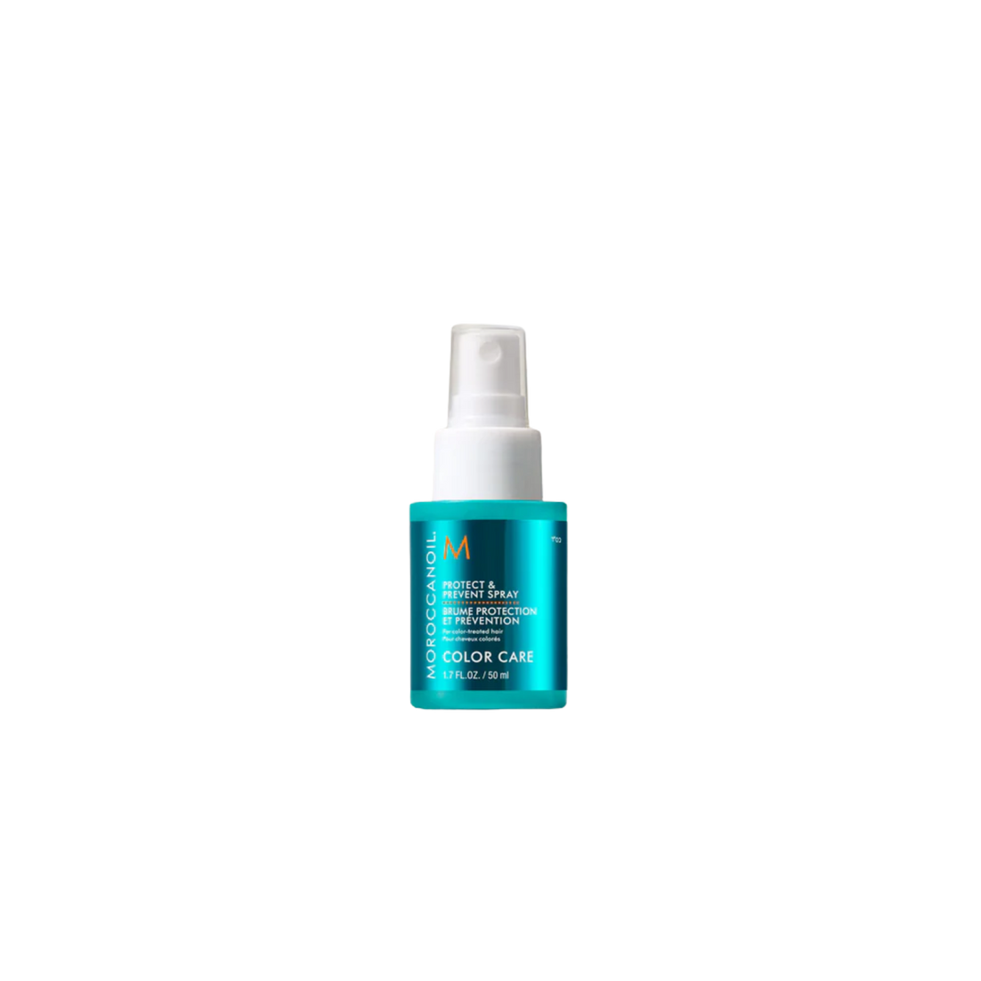 Bouteille de 160 ml de Moroccanoil Protect & Prevent Spray avec arôme signature et usage pour soin capillaire.

