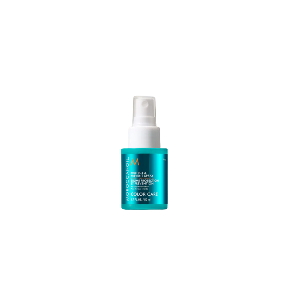 Bouteille de 160 ml de Moroccanoil Protect & Prevent Spray avec arôme signature et usage pour soin capillaire.

