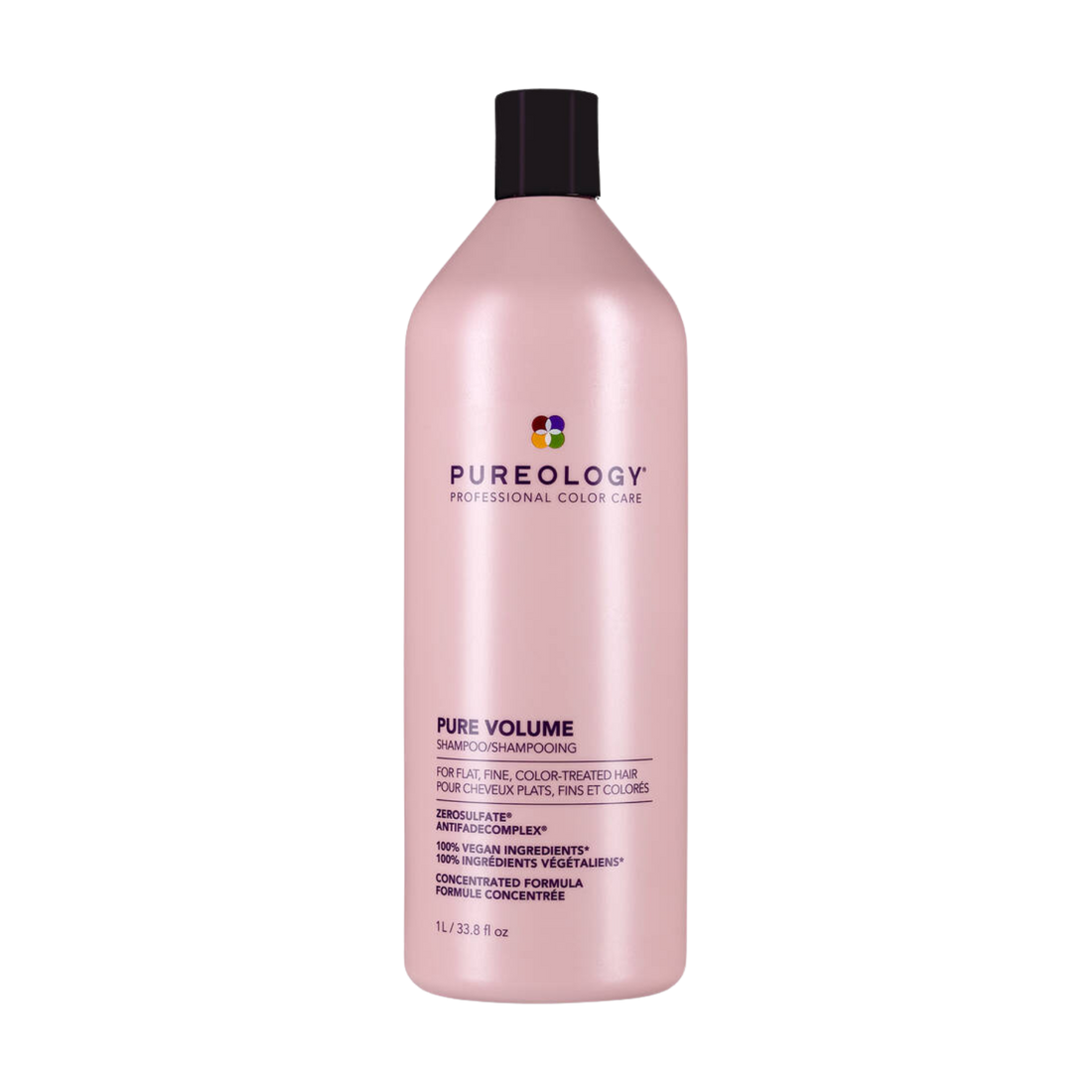 Pure Volume Shampoo Pureology – soin vegan sans sulfates pour cheveux fins, apporte volume léger et protège la couleur