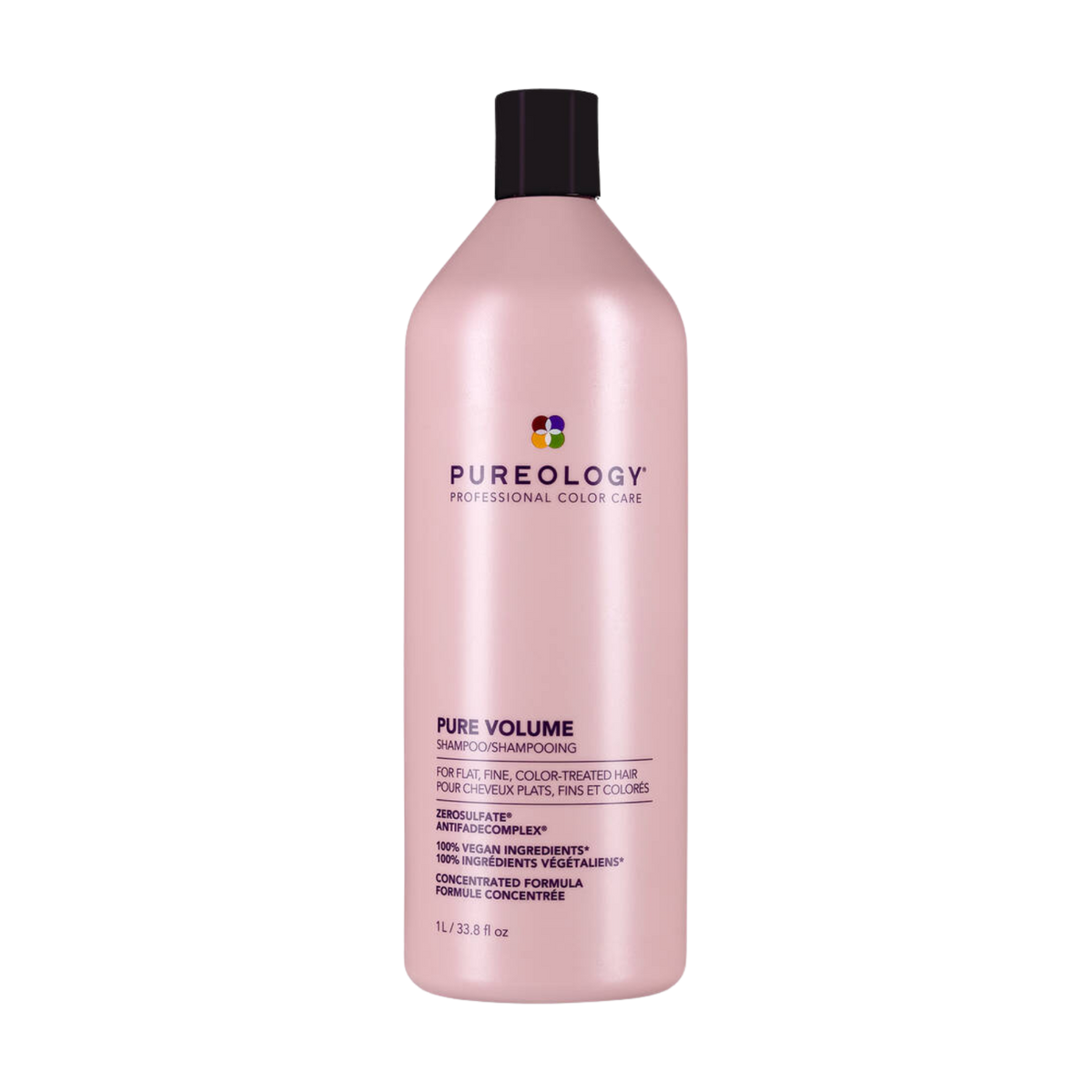 Pure Volume Shampoo Pureology – soin vegan sans sulfates pour cheveux fins, apporte volume léger et protège la couleur