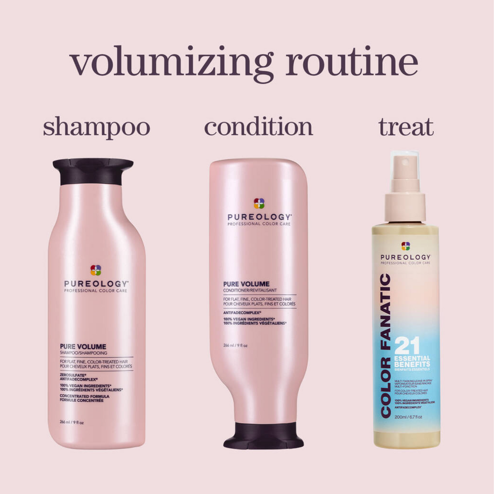 Pure Volume Shampoo Pureology – soin vegan sans sulfates pour cheveux fins, apporte volume léger et protège la couleur