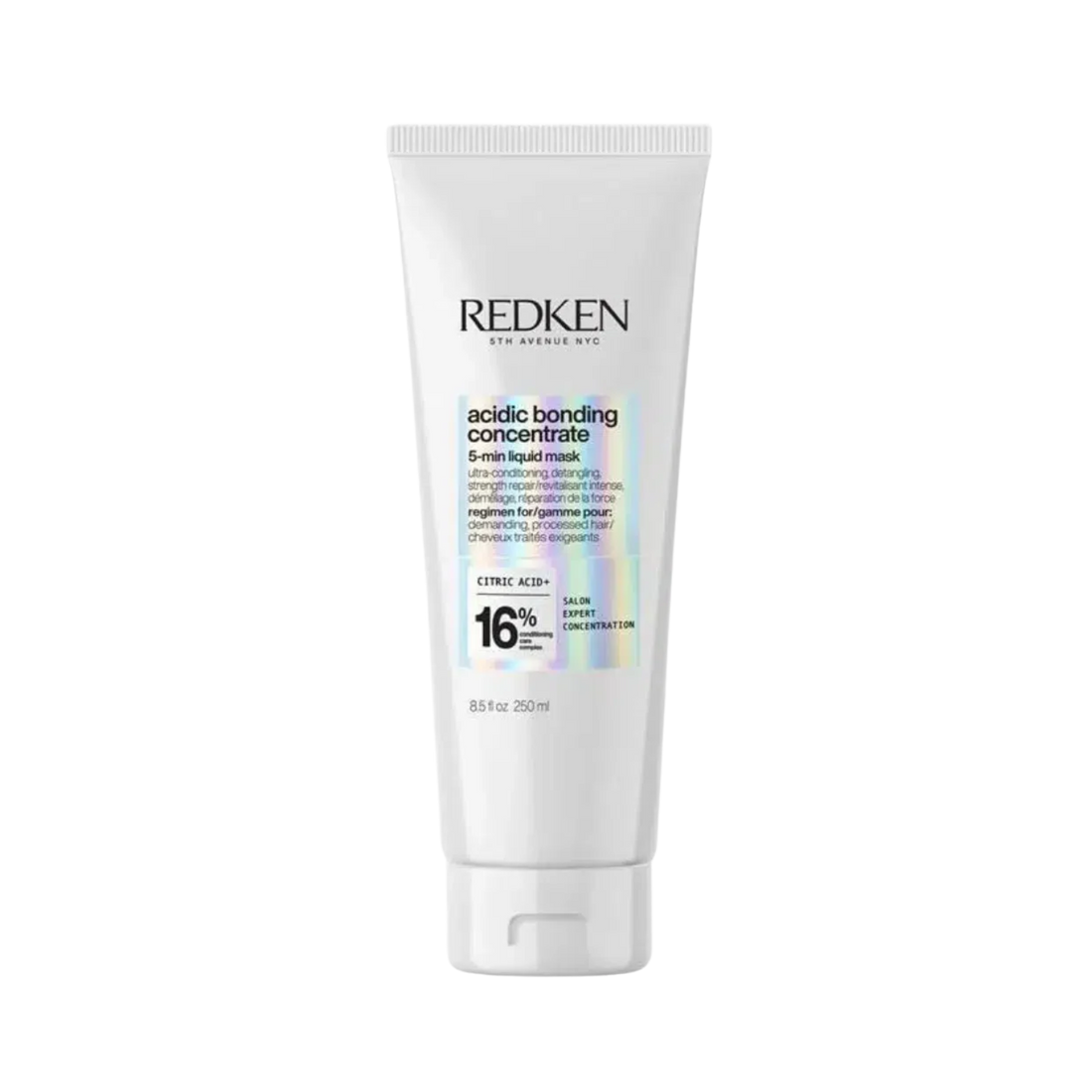 Pot du masque Redken Acidic Bonding Concentrate posé sur fond neutre, soin hydratant concentré pour cheveux abîmés