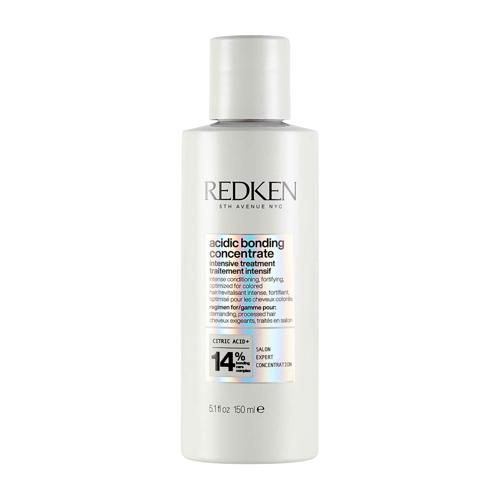 Flacon de Redken Acidic Bonding Concentrate Intensive Treatment, soin réparateur pour cheveux fragilisés