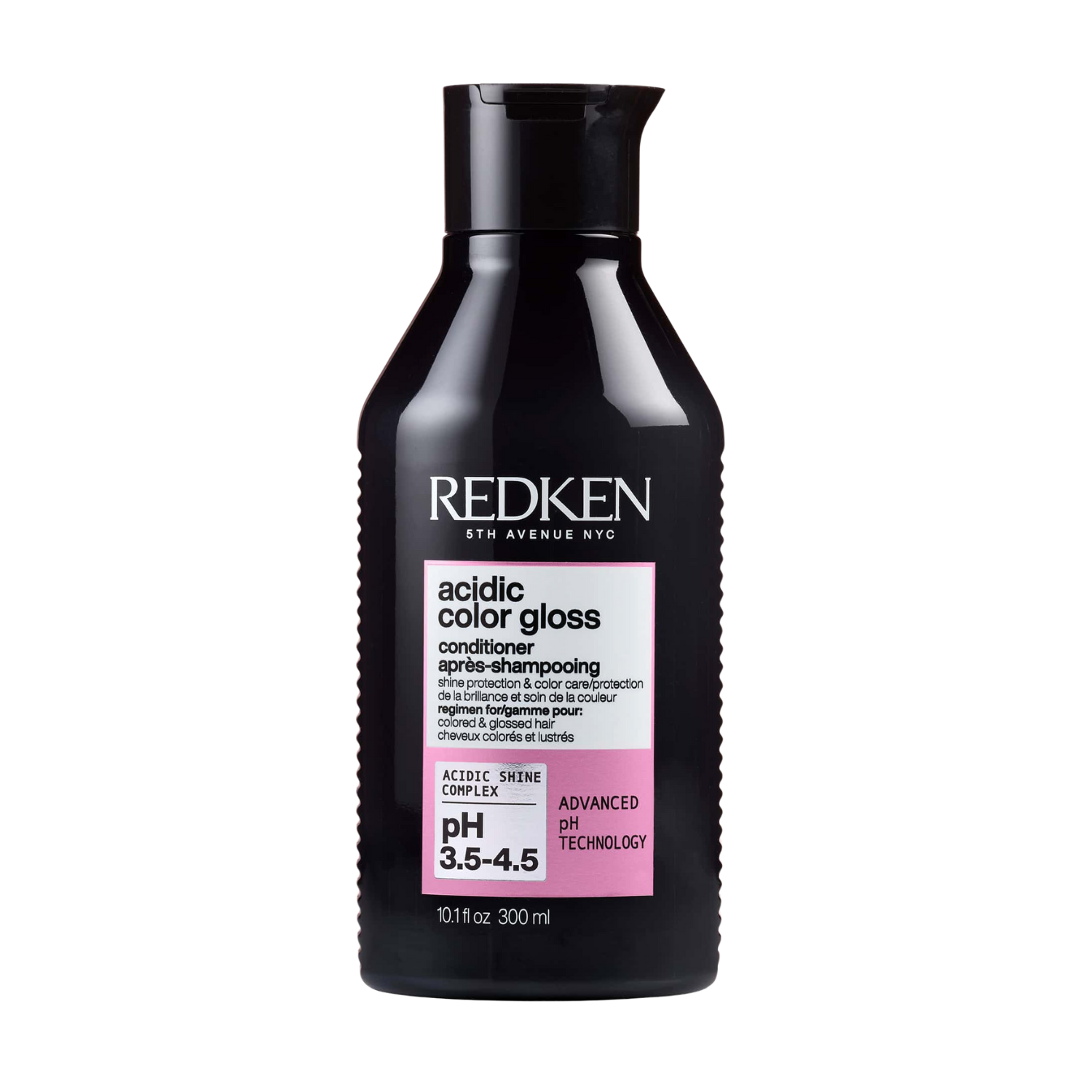 Flacon de l’après‑shampooing Redken Acidic Color Gloss posé sur fond neutre, packaging professionnel