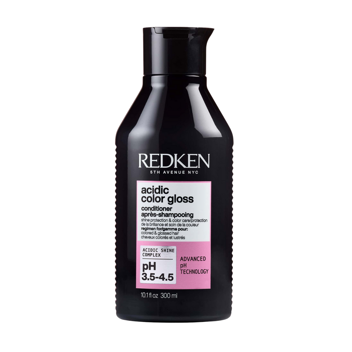 Flacon de l’après‑shampooing Redken Acidic Color Gloss posé sur fond neutre, packaging professionnel