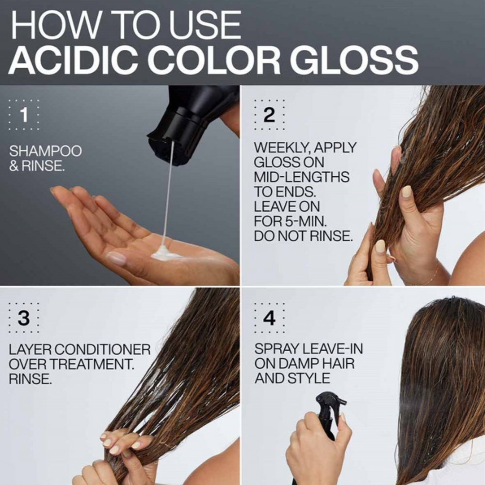 Flacon du shampoing Redken Acidic Color Gloss sans sulfate sur fond neutre