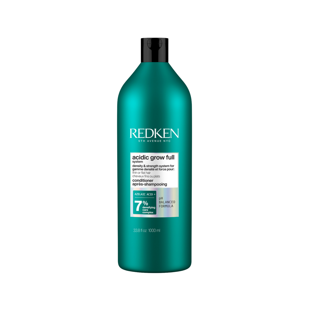 Redken Acidic Grow Full Densifying Conditioner pour cheveux fins et plats, après-shampoing volumisant professionnel.