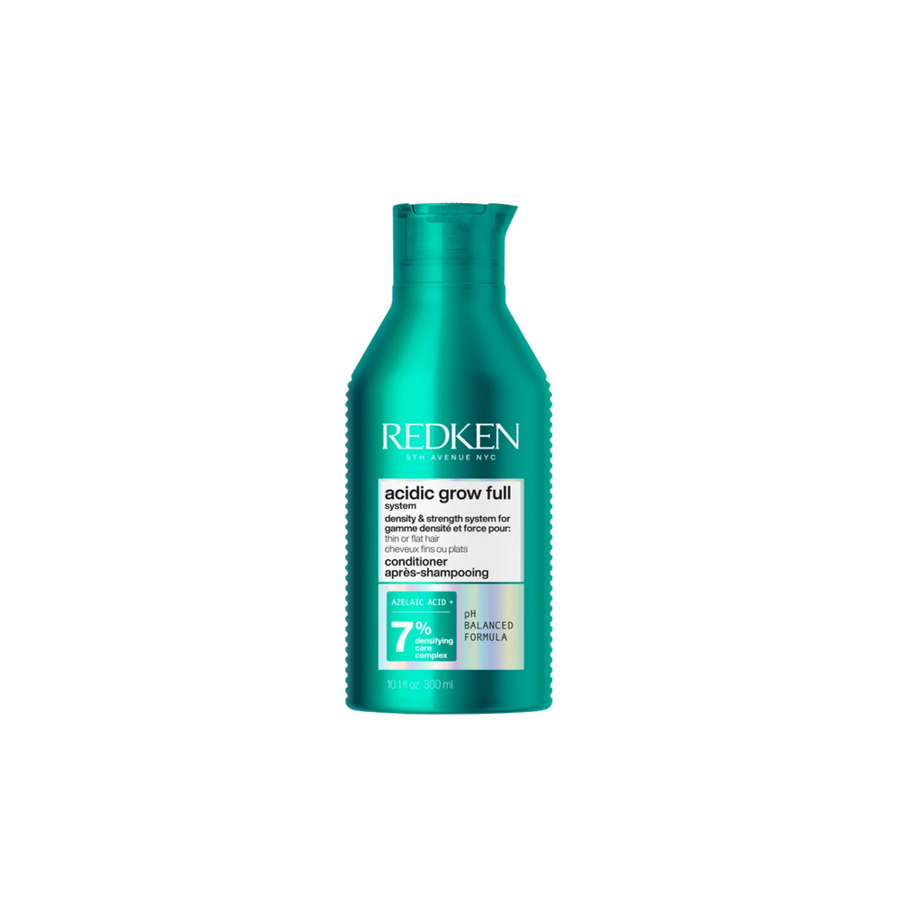 Redken Acidic Grow Full Densifying Conditioner pour cheveux fins et plats, après-shampoing volumisant professionnel.