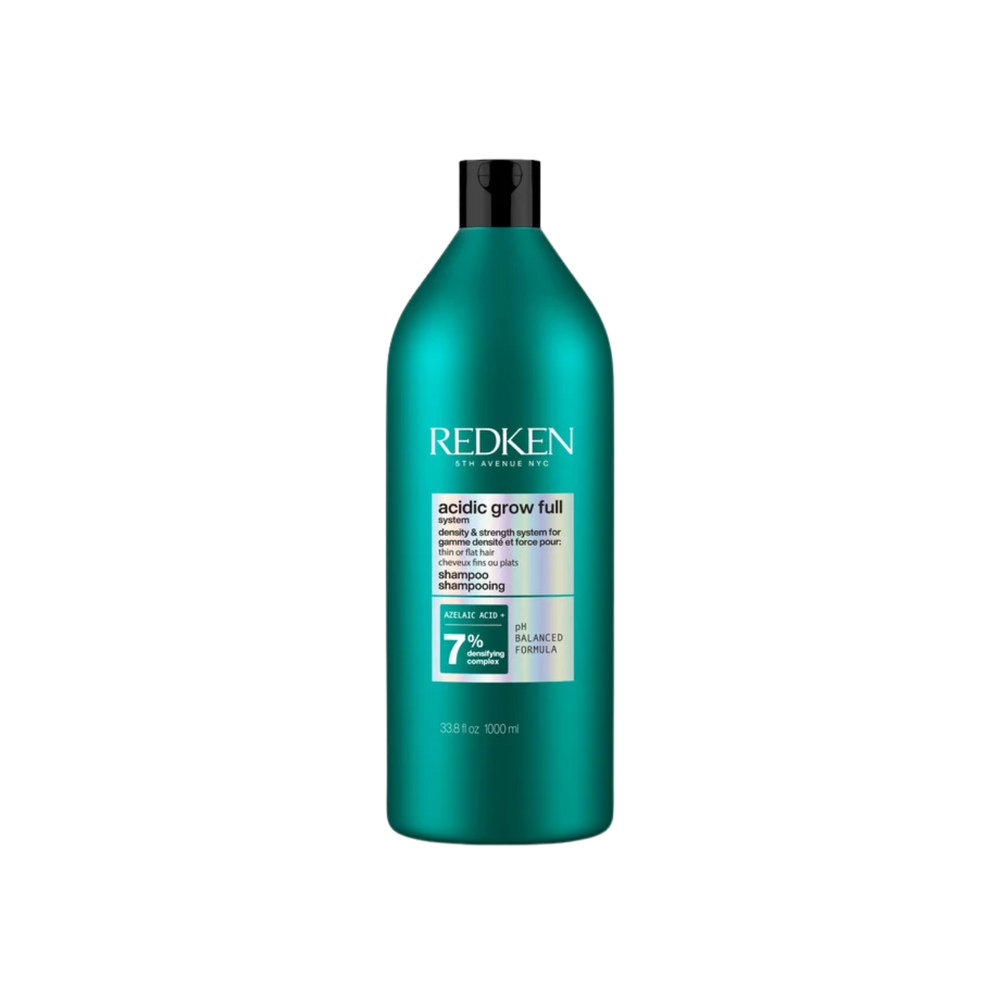 Redken Acidic Grow Full Densifying Shampoo pour cheveux fins et clairsemés, shampoing volumisant professionnel.
