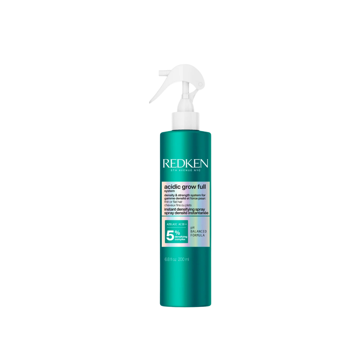 Spray densifiant Redken Acidic Grow Full pour cheveux fins, soin capillaire sans rinçage volumisant avec protection thermique.