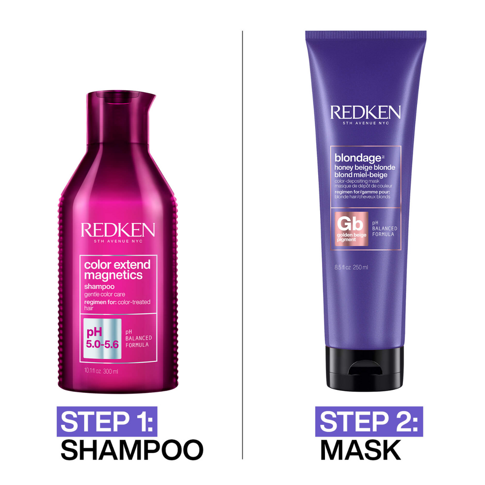 Pot de Redken Color Extend Blondage Honey Beige Mask, masque pigmentant blonde miel beige 250 ml