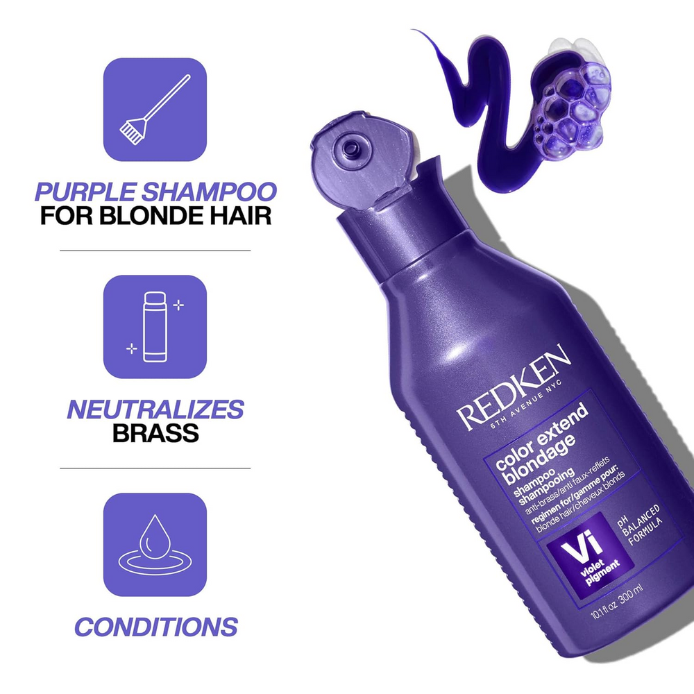 Redken Blondage Purple Shampoo – Neutralise les reflets cuivrés