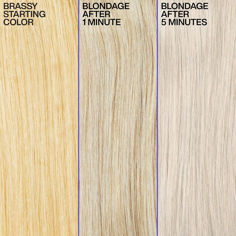Flacon de shampooing Redken Blondage Purple avec pigments violets, neutralisant les reflets cuivrés pour cheveux blonds
