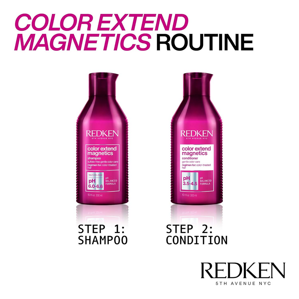 Flacon de shampooing Redken Color Extend Magnetics sans sulfates, soin professionnel pour cheveux colorés