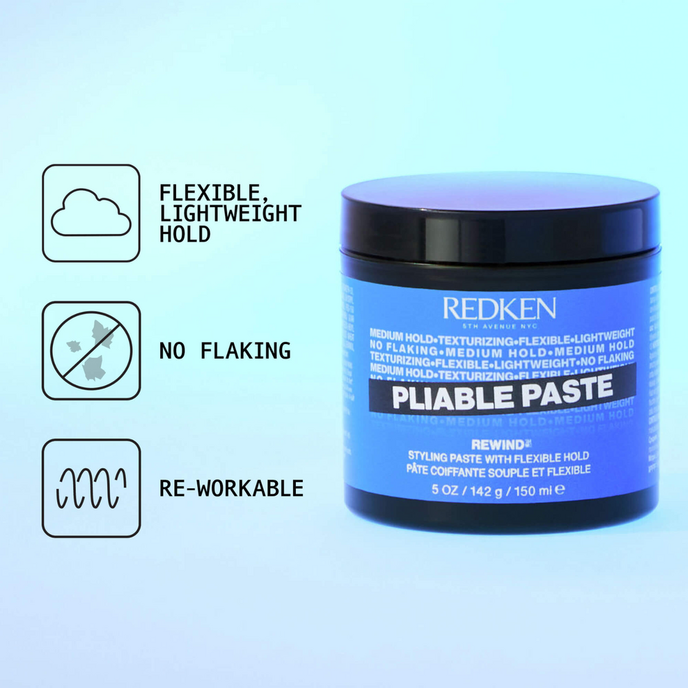 Pot de Redken Pliable Paste, pâte coiffante souple à tenue moyenne