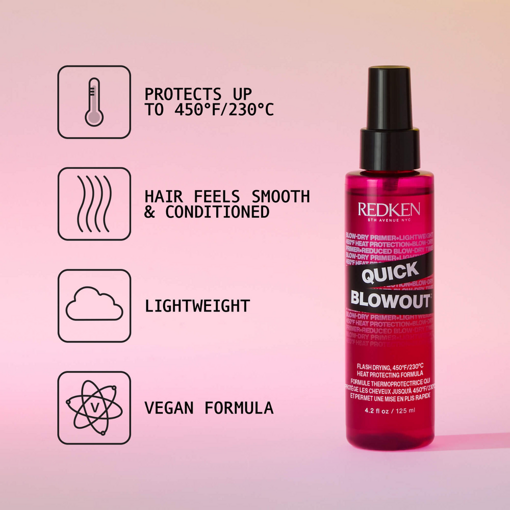 Flacon Redken Quick Blowout, spray primer brushing rapide et protecteur