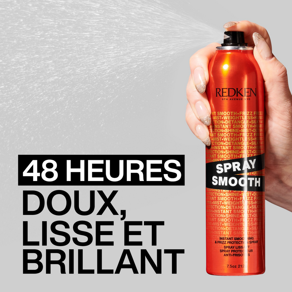 Aérosol Redken Spray Smooth, spray lissant thermo‑protecteur pour contrôle des frisottis et finition soyeuse