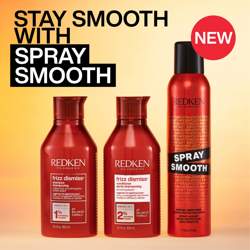 Aérosol Redken Spray Smooth, spray lissant thermo‑protecteur pour contrôle des frisottis et finition soyeuse