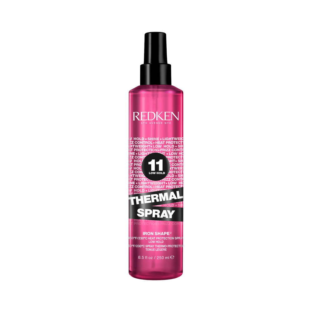 Spray Thermoprotecteur Redken Thermal Spray Low Hold, protection légère jusqu’à 230 °C pour cheveux brillants et anti-frisottis.