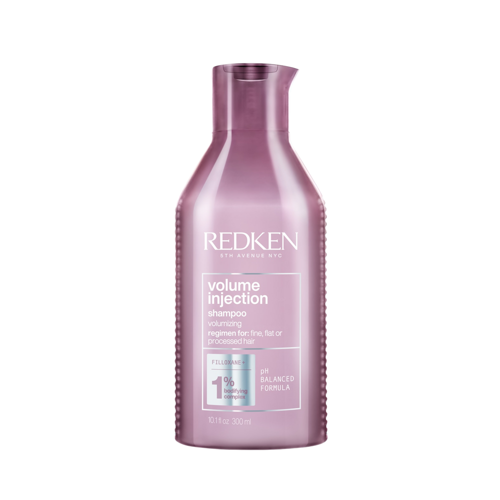Flacon de Redken Volume Injection Shampoo, soin volumisant léger pour cheveux fins
