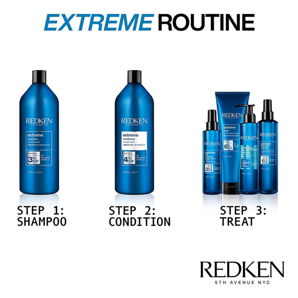 Flacon du Revitalisant Fortifiant Extreme de Redken pour cheveux abîmés