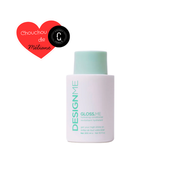 Flacon de revitalisant hydratant GLOSS.ME, texture légère crème pour cheveux doux, brillants et hydratés
