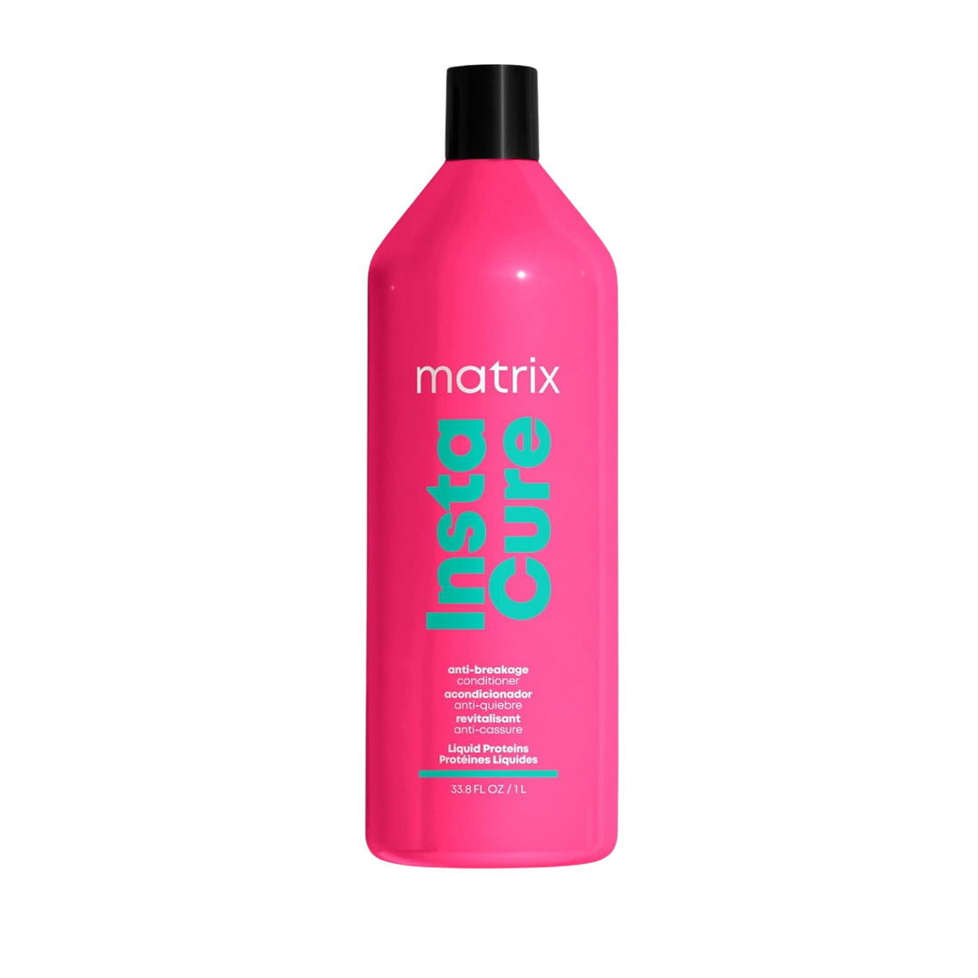 “Flacon 1000 ml du revitalisant anti‑casse Instacure de Matrix — tube crème blanc avec logo noir et accents verts”