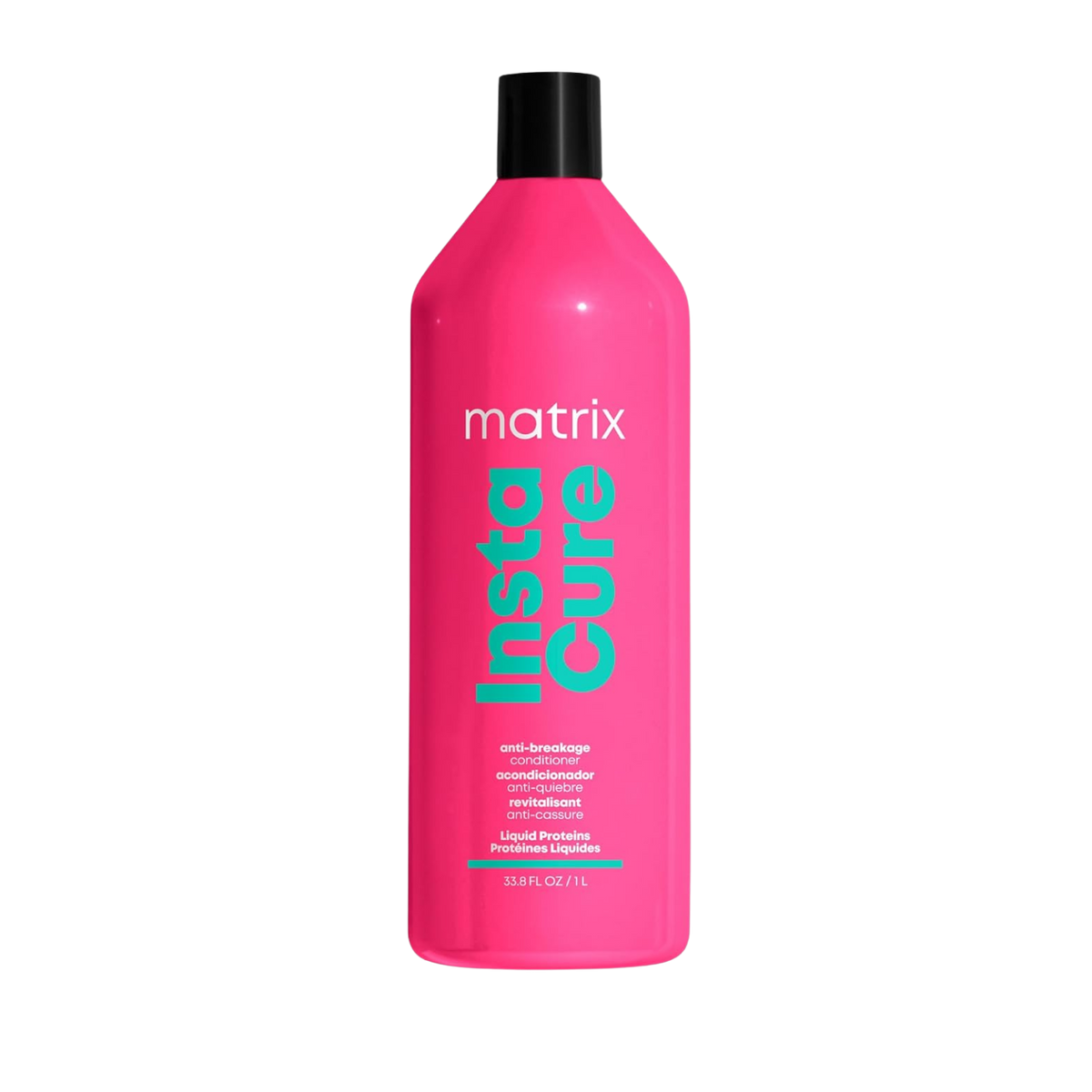“Flacon 1000 ml du revitalisant anti‑casse Instacure de Matrix — tube crème blanc avec logo noir et accents verts”
