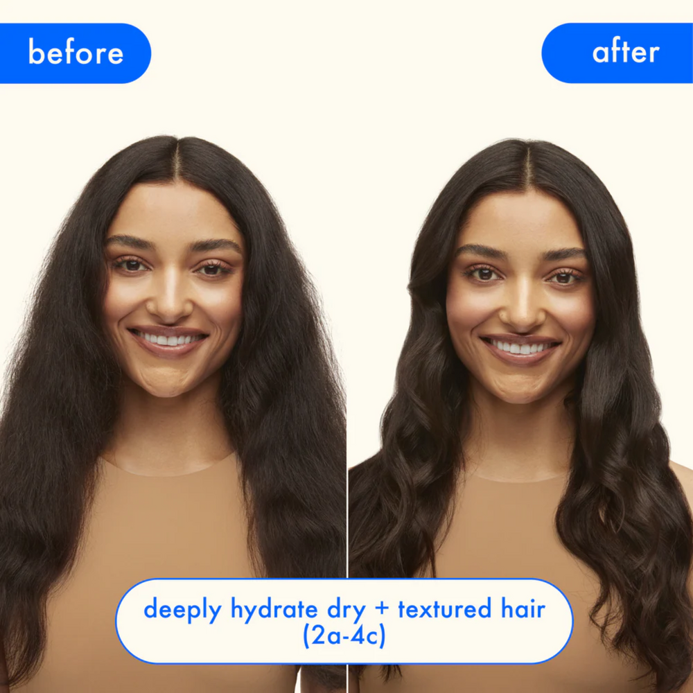 Flacon du revitalisant amika Hydro Rush pour hydratation et douceur des cheveux

