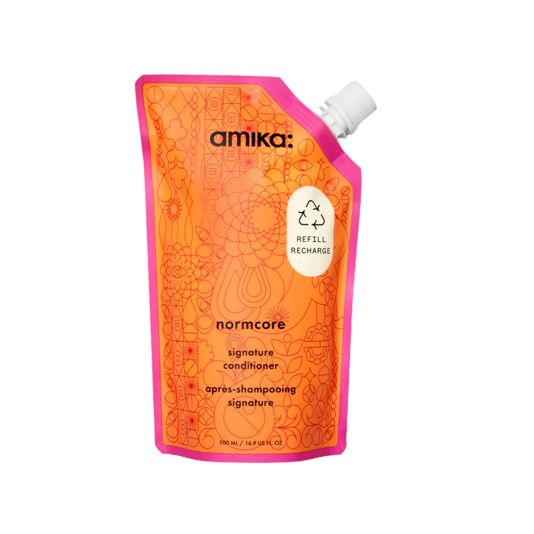 Flacon du revitalisant amika Normcore pour hydratation quotidienne et douceur

