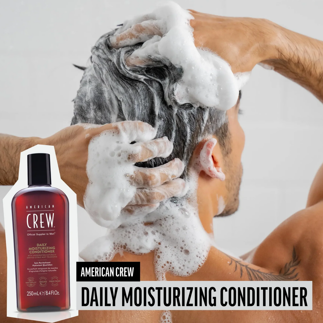 Bouteille de Daily Moisturizing Conditioner American Crew hydratant pour cheveux normaux à secs