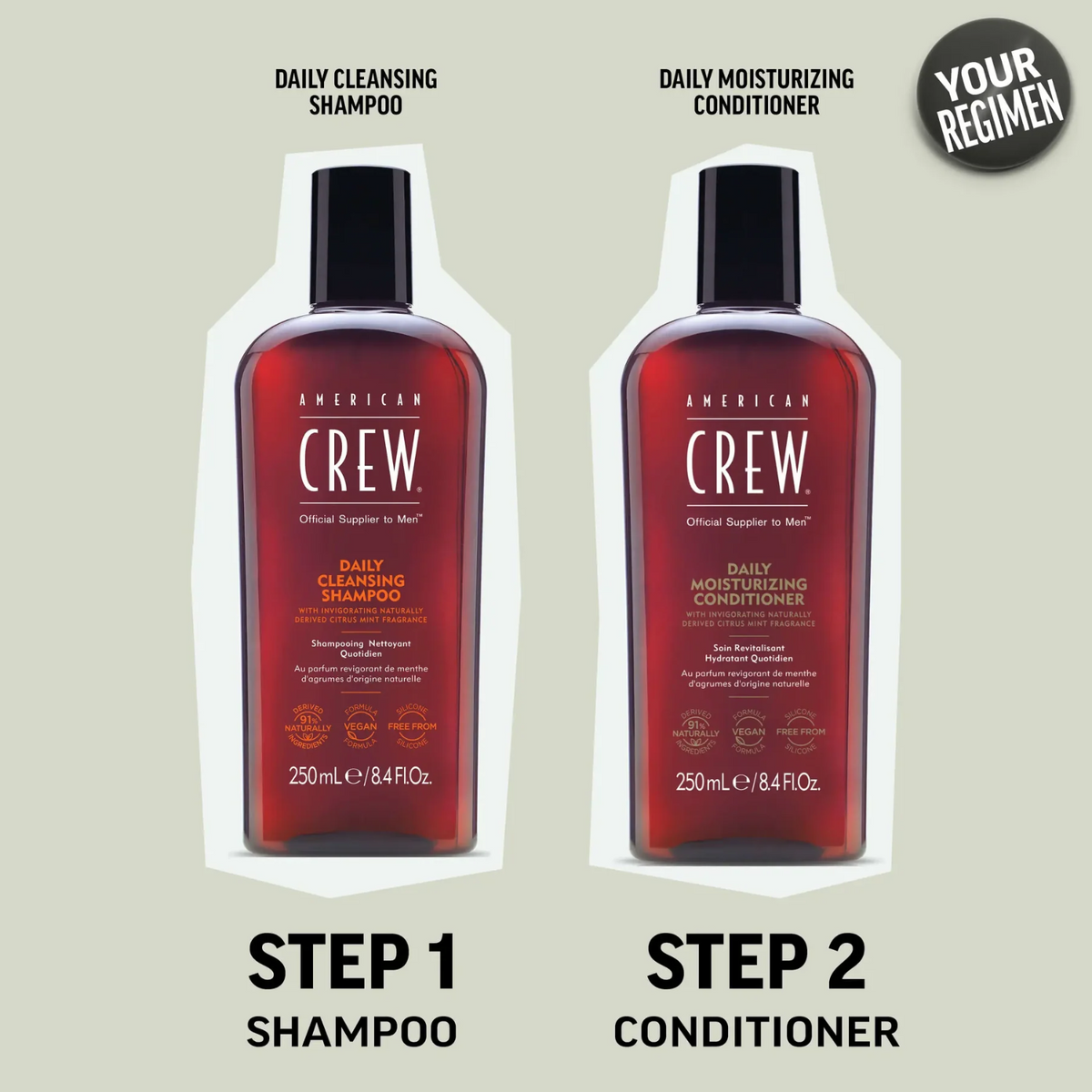 Bouteille de Daily Moisturizing Conditioner American Crew hydratant pour cheveux normaux à secs