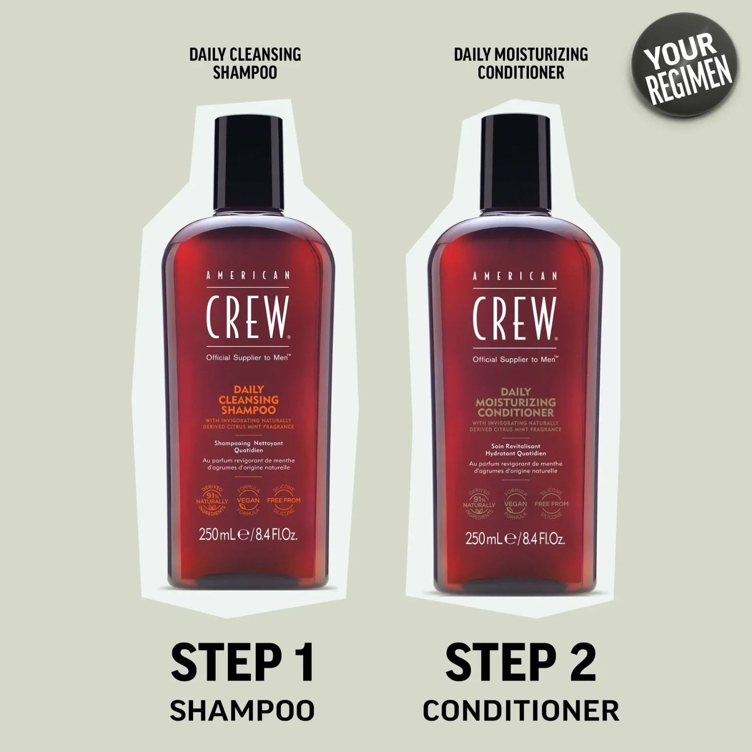 Bouteille de Daily Moisturizing Conditioner American Crew hydratant pour cheveux normaux à secs
