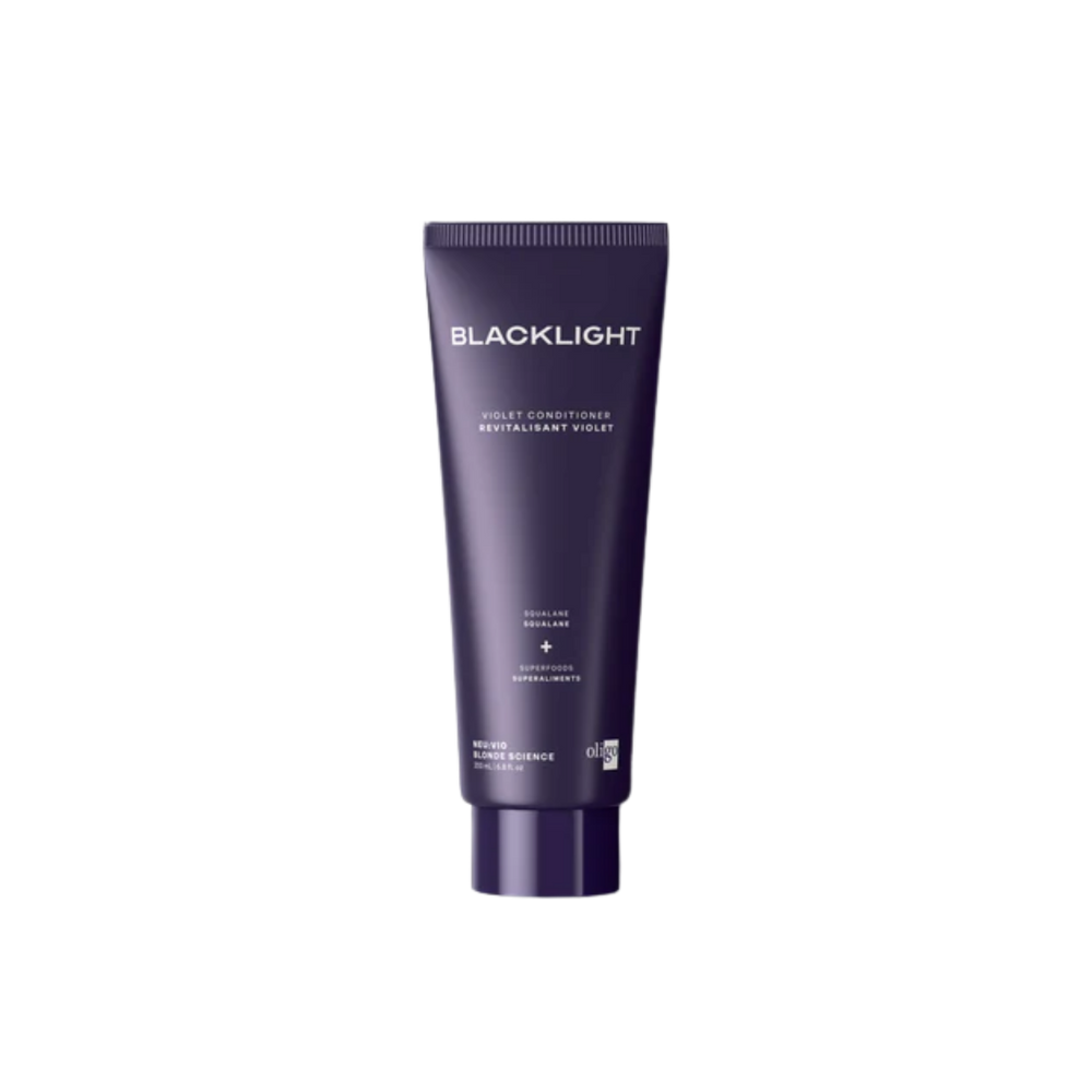Revitalisant violet Blacklight Oligo anti-jaune cheveux blonds brillants sans reflets cuivrés