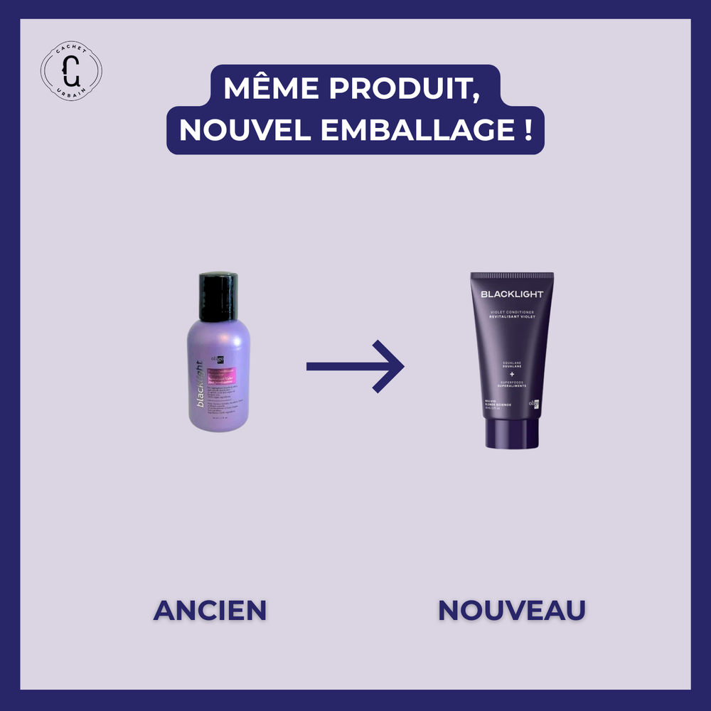Revitalisant violet Blacklight Oligo anti-jaune cheveux blonds brillants sans reflets cuivrés