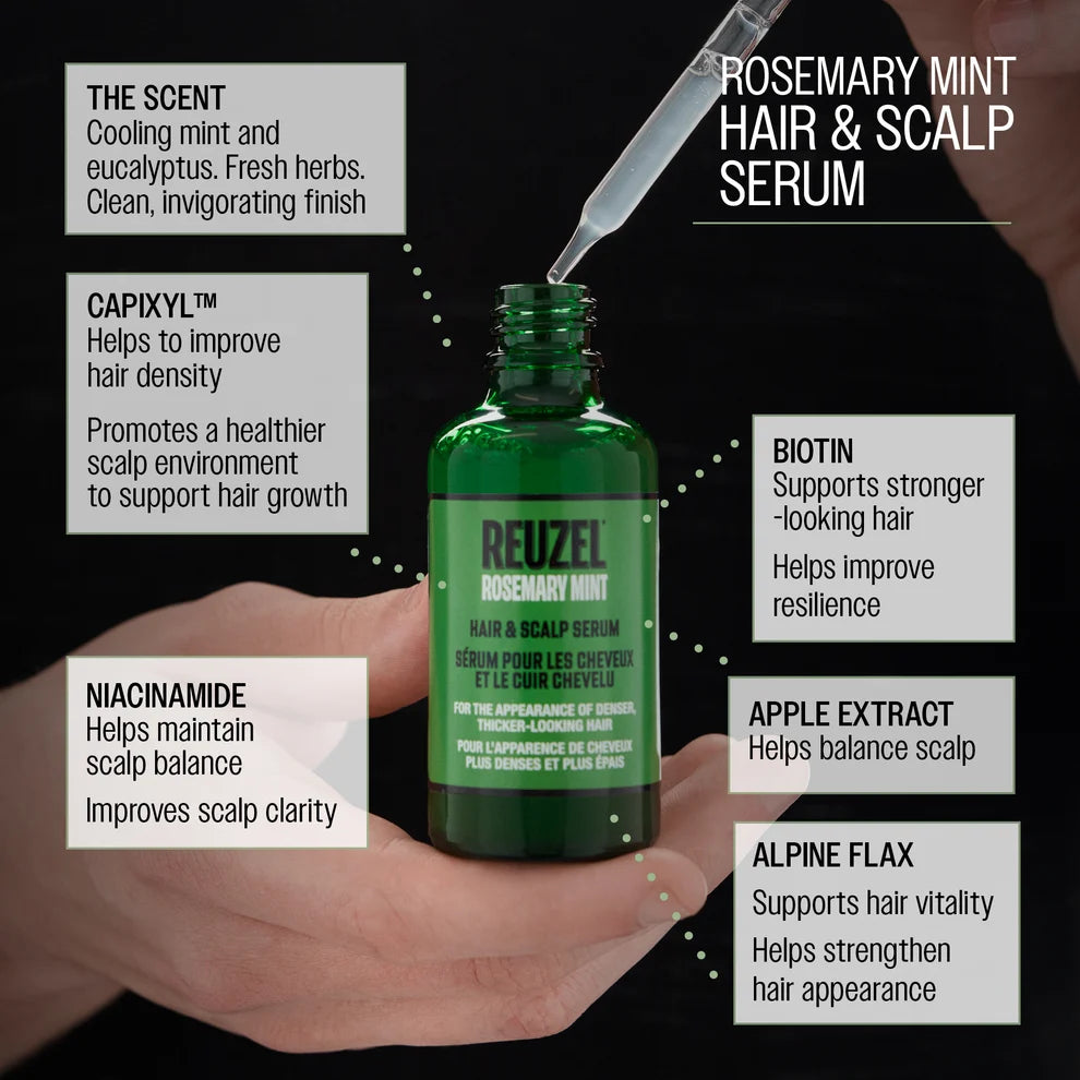 Sérum Cheveux Et Cuir Chevelu Menthe Et Romarin (50ml) - REUZEL