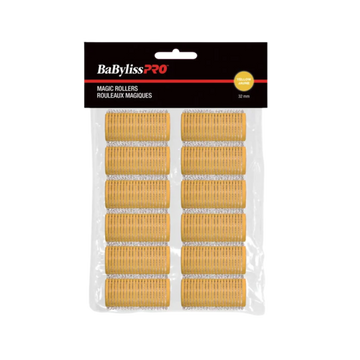 « Rouleaux magiques auto-fixants BaBylissPRO jaunes 32 mm pour volume et boucles naturelles »