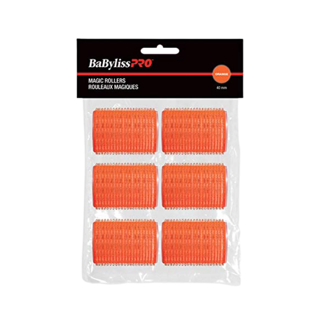 « Rouleaux magiques auto-fixants BaBylissPRO orange 40 mm pour boucles souples et volume naturel »