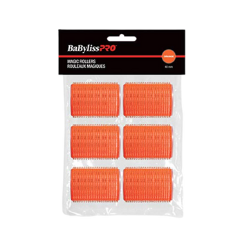 « Rouleaux magiques auto-fixants BaBylissPRO orange 40 mm pour boucles souples et volume naturel »