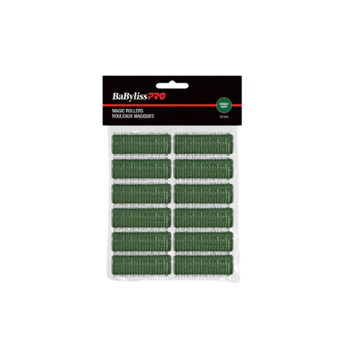 Rouleux magiques autofixants vert 20mm pour cheveux – lot accessoires coiffure