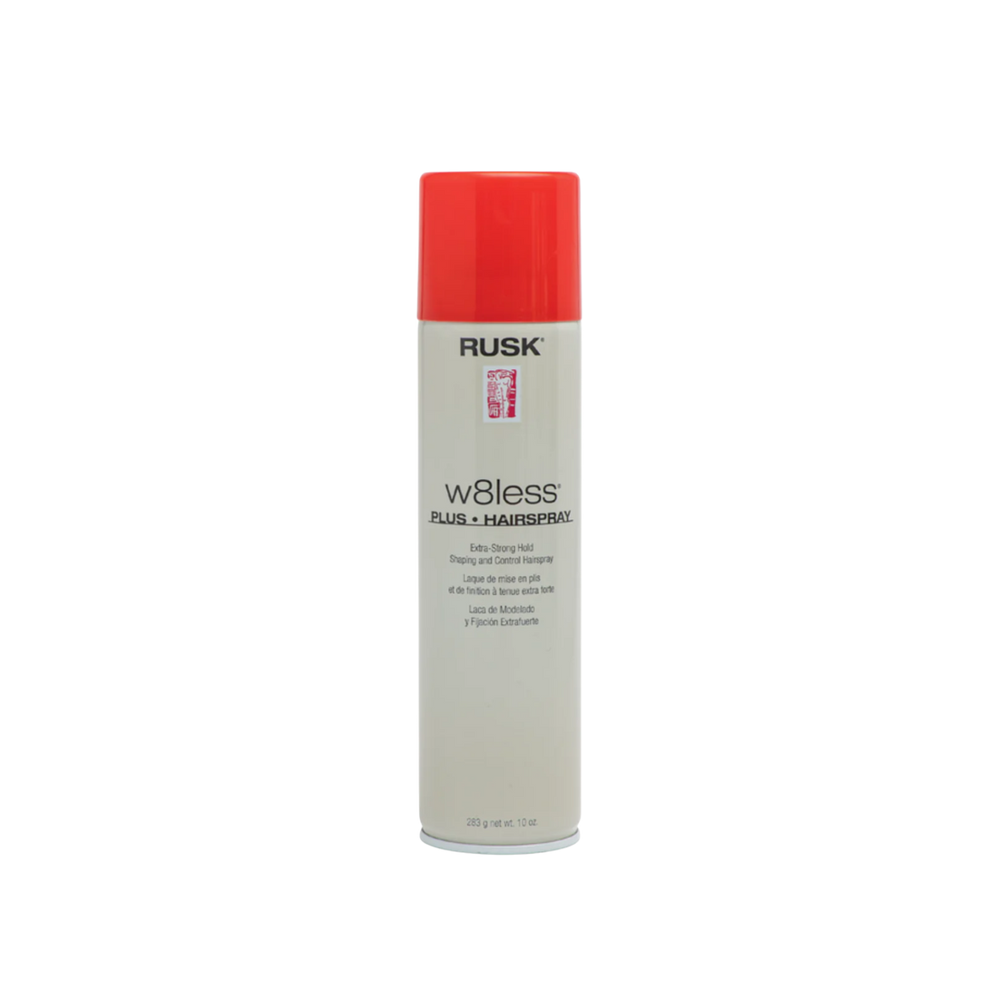 Spray capillaire Rusk W8less Plus Extra Strong tenue professionnelle pour coiffure longue durée