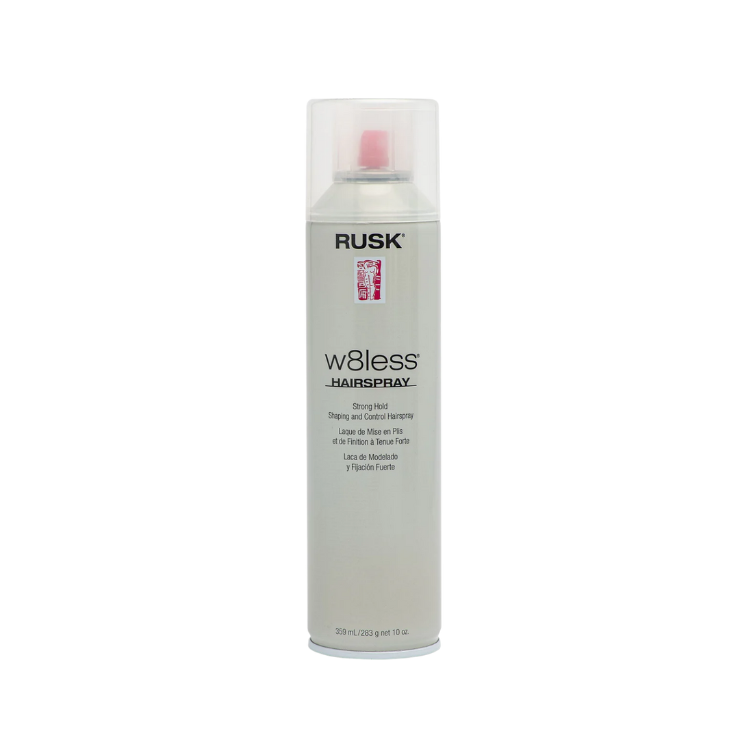 Flacon de laque Rusk W8less Strong Hold pour coiffure professionnelle tenue forte